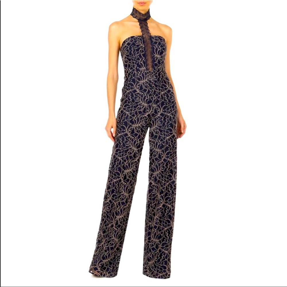 JAYGODFREY Heron Navy Lace Jumpsuit Size 4